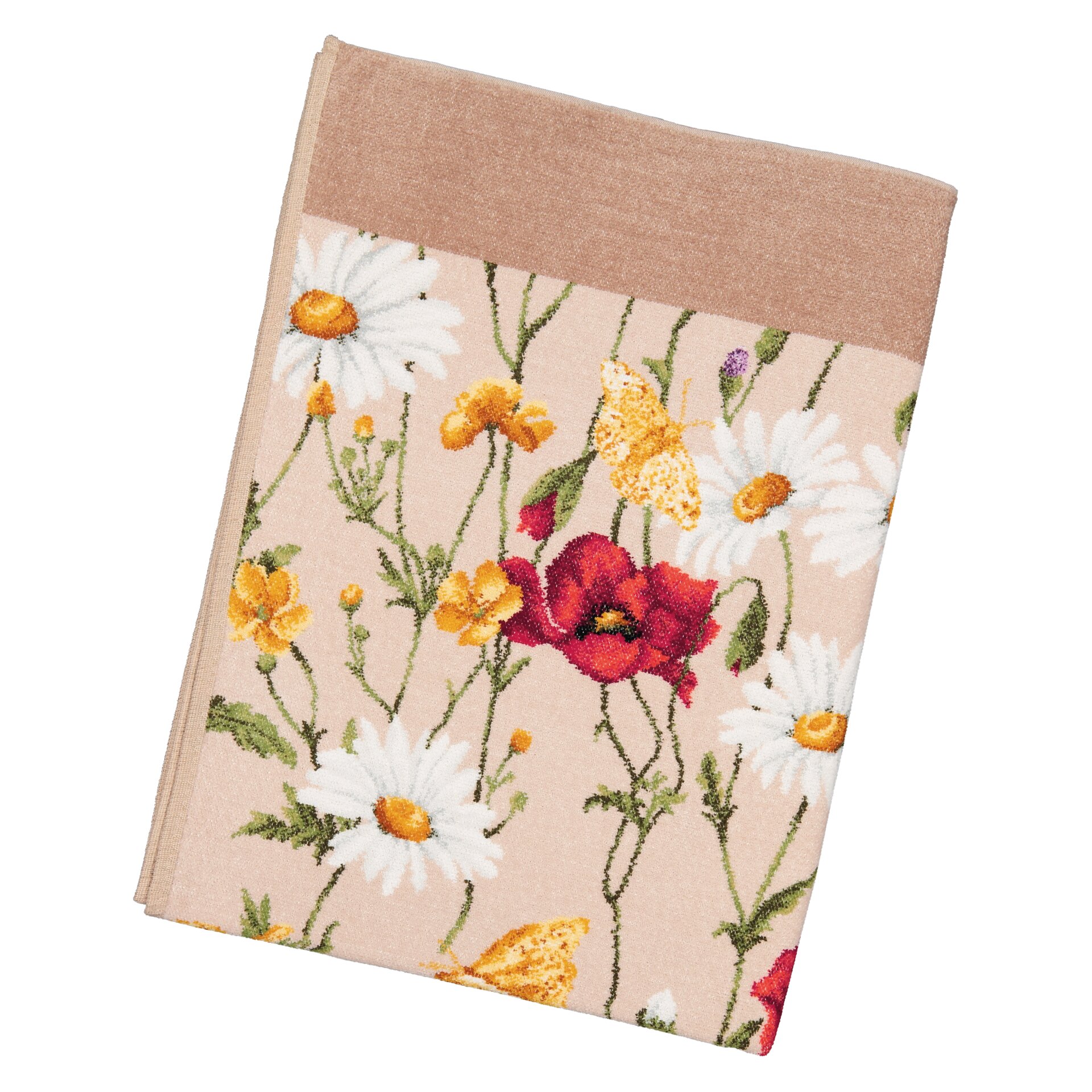 DAISY Chenille Handtuch 50 × 100 cm – Luxuriöses FEILER Handtuch in Beige aus Original FEILER-Chenille, Made in Germany.
