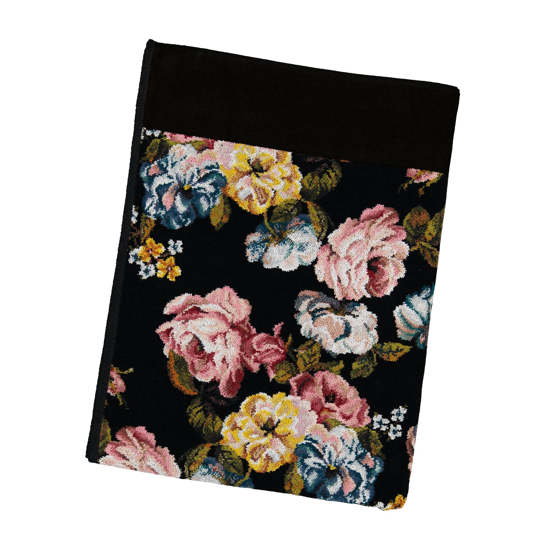 ROSE Chenille Handtuch Badetuch 150 × 100 cm – Luxuriöses FEILER Badetuch in Schwarz aus Original FEILER-Chenille, Made in Germany.