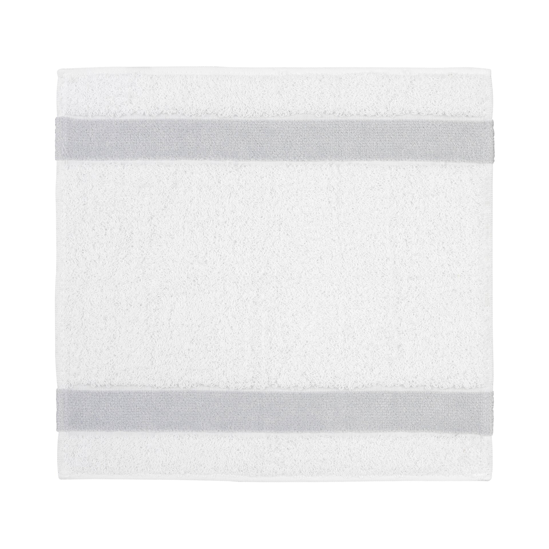 EXCLUSIV Gesichtstuch 30 x 30  cm Frottier silber – Luxuriöses FEILER Gesichtstuch in der Größe 30 × 30  cm aus Frottier mit Original FEILER-Chenille-Bordüre, Made in Germany.