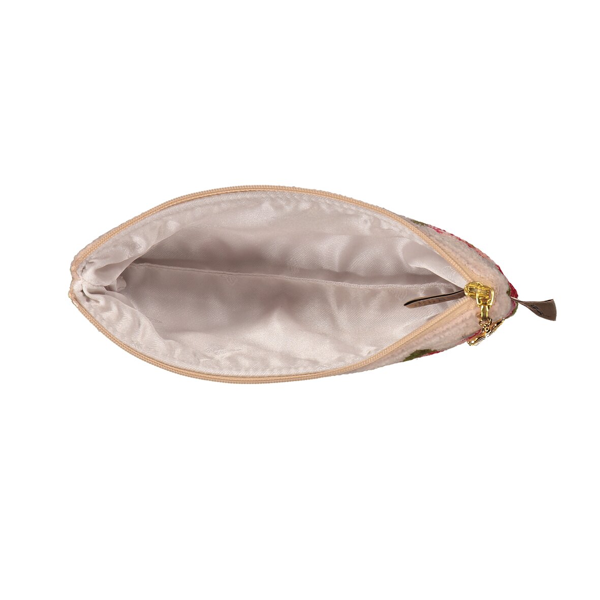 Interior view of the FEILER Large Cosmetic Bag from the AMSTERDAM collection, size 31 × 19 × 10 cm, made from Original FEILER chenille in Germany.