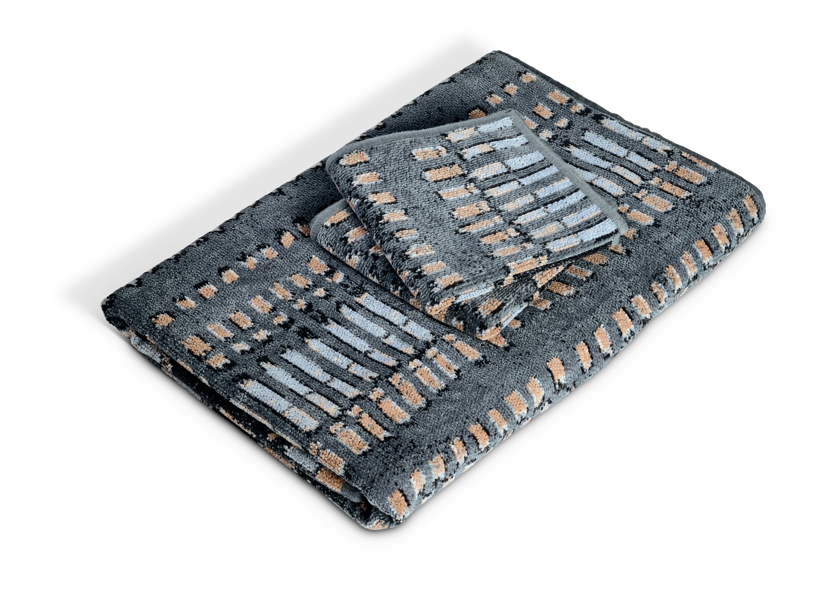 Stilvolles Chenille-Handtuchset mit modernem Design – Luxuriöses FEILER Handtuch der Kollektion BANGKOK LEGEWARE aus Original FEILER-Chenille, Made in Germany.