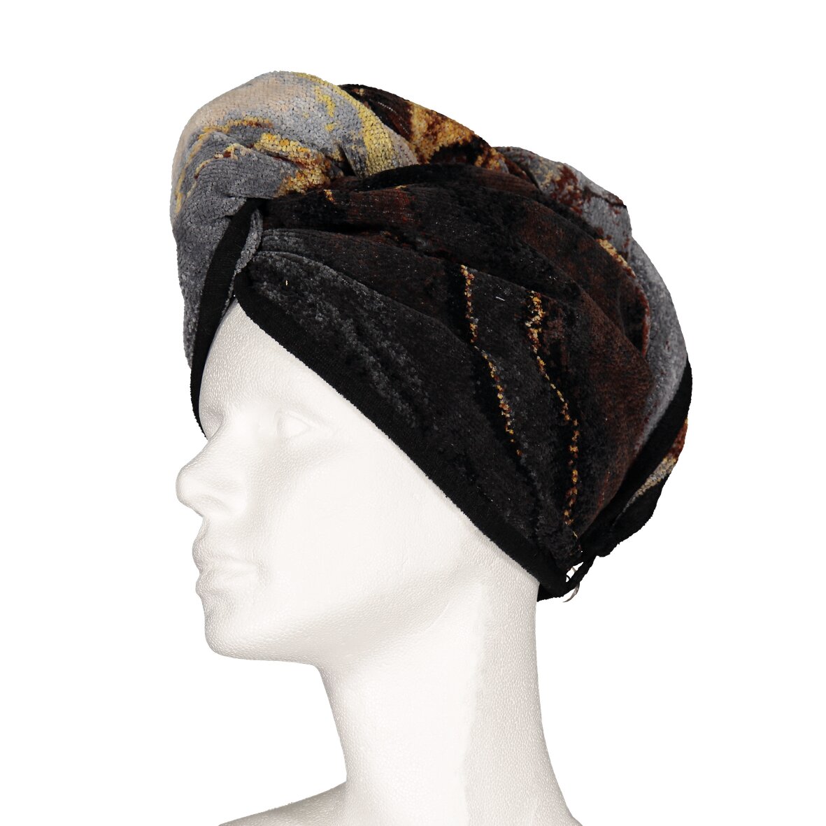 GOLDEN Chenille Handtuch-Turban one size – Luxuriöser FEILER Handtuch-Turban aus Original FEILER-Chenille, Made in Germany.