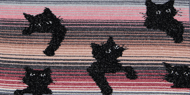Souvenir-Motiv der FEILER BLACK KITTY Kollektion.