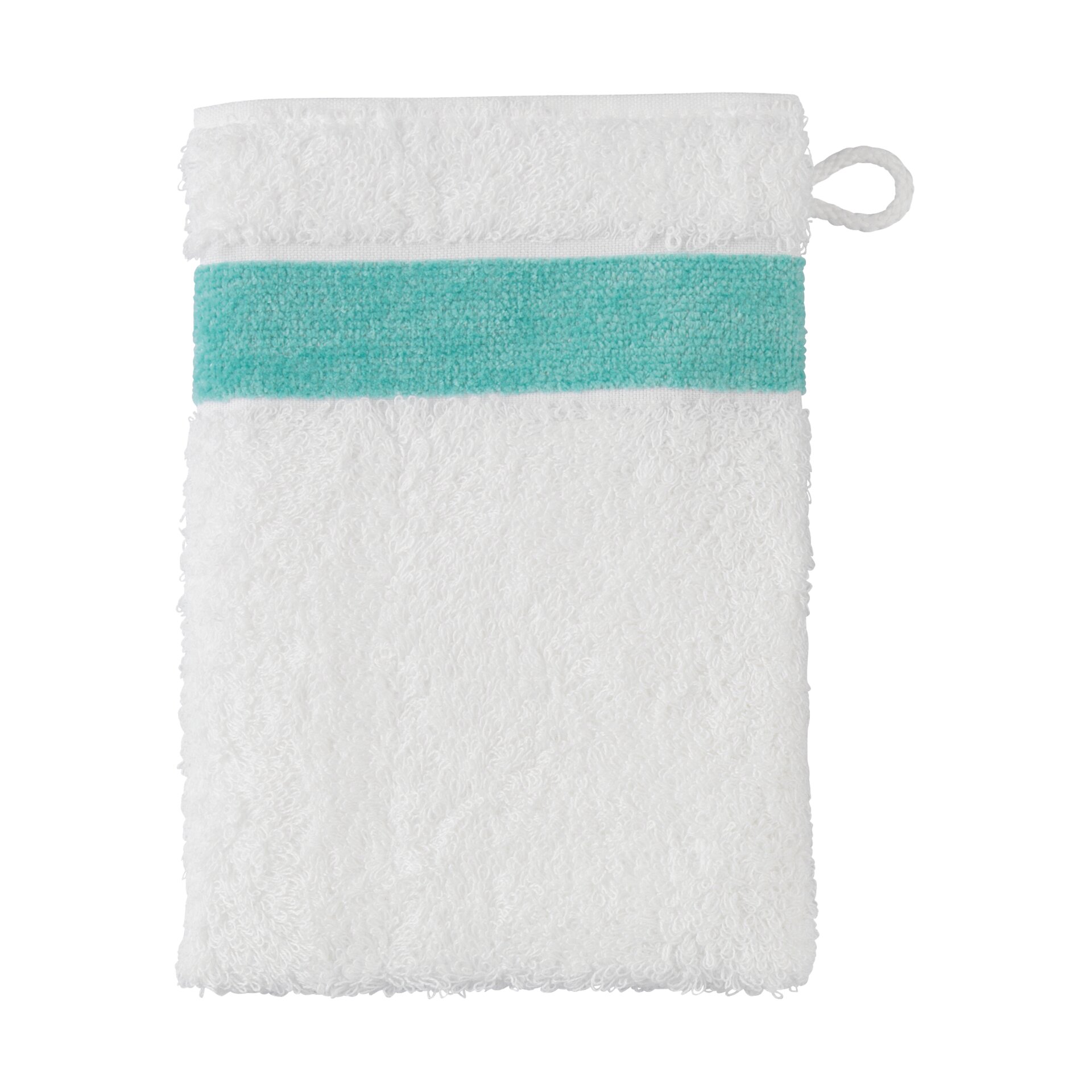 EXCLUSIV Waschhandschuh 15 x 20 cm Frottier türkis – Luxuriöser FEILER Waschhandschuh in der Größe 15 × 20 cm aus Frottier mit Original FEILER-Chenille-Bordüre, Made in Germany.