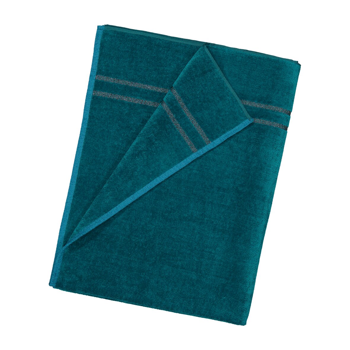 LA Chenille Badetuch 150 × 100 cm petrol – Luxuriöses FEILER Badetuch aus Original FEILER-Chenille, Made in Germany.