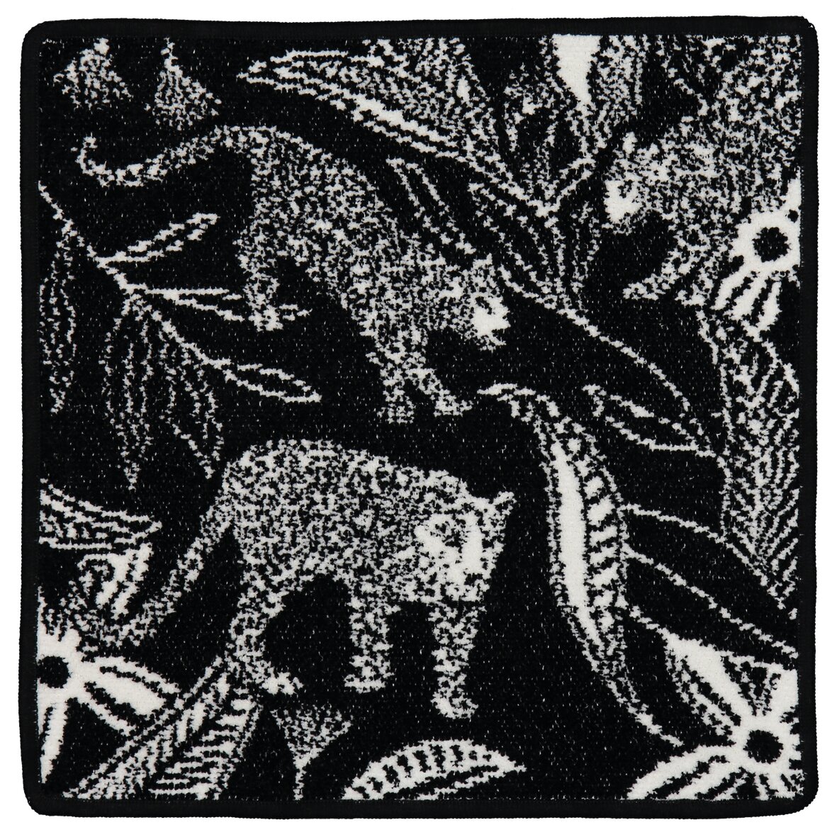 JAGUAR Chenille Gesichtstuch 30 × 30 cm Schwarz – Luxuriöses FEILER Gesichtstuch aus Original FEILER-Chenille, Made in Germany.