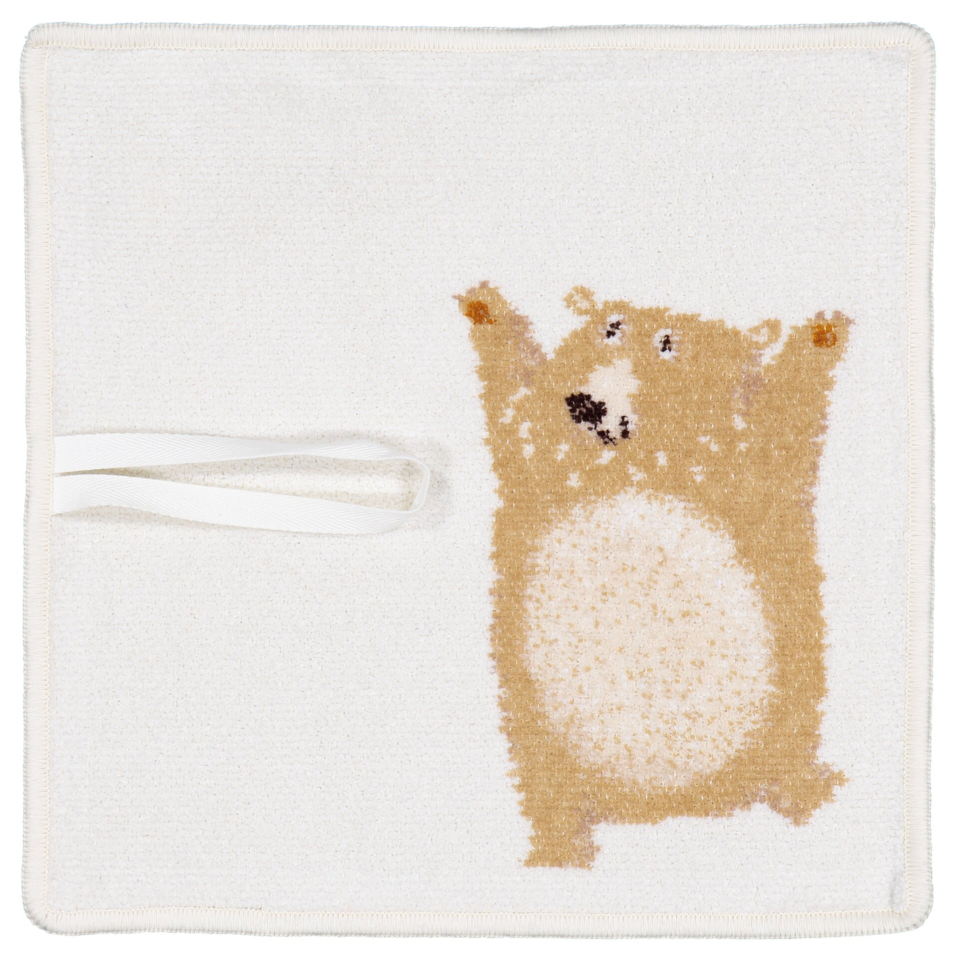 Luxury FEILER hand towel BEN, Beige, 25 x 25 cm, made from Original FEILER chenille, Made in Germany.