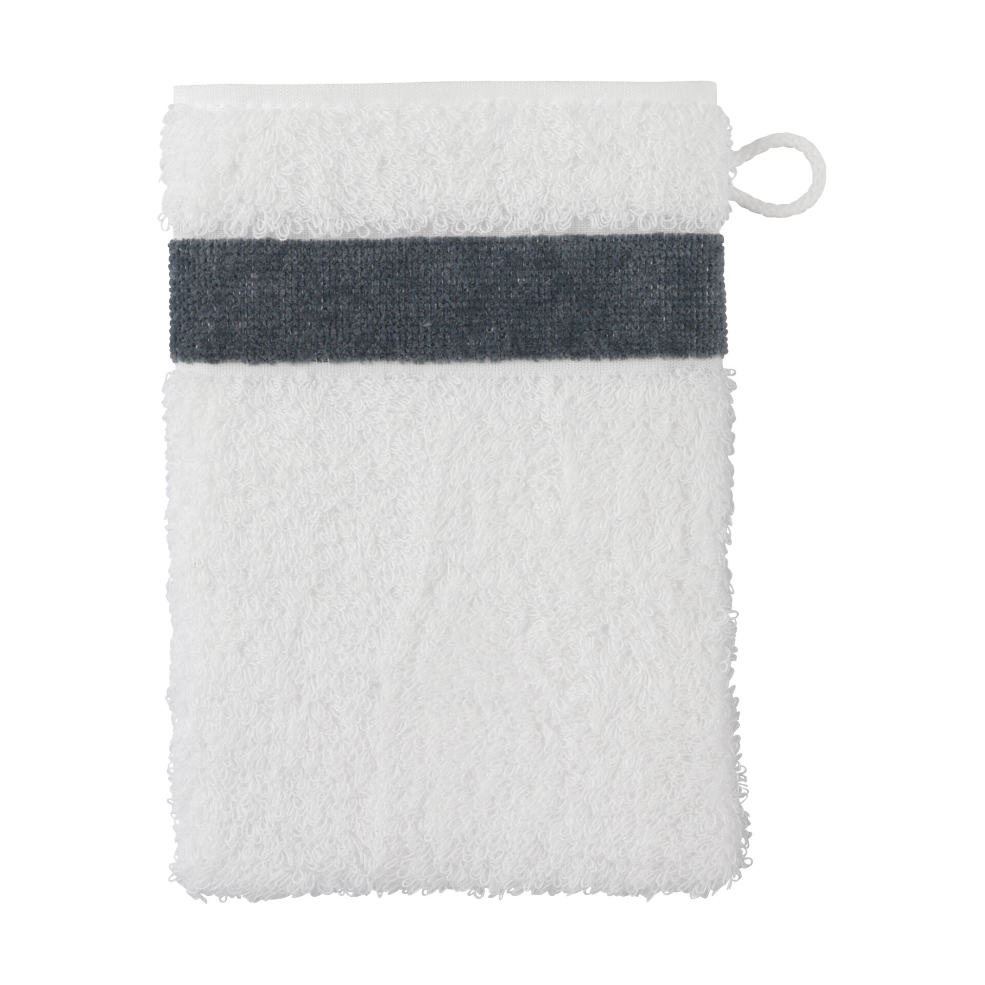 EXCLUSIV Waschhandschuh 15 x 20 cm Frottier grau – Luxuriöser FEILER Waschhandschuh in der Größe 15 × 20 cm aus Frottier mit Original FEILER-Chenille-Bordüre, Made in Germany.