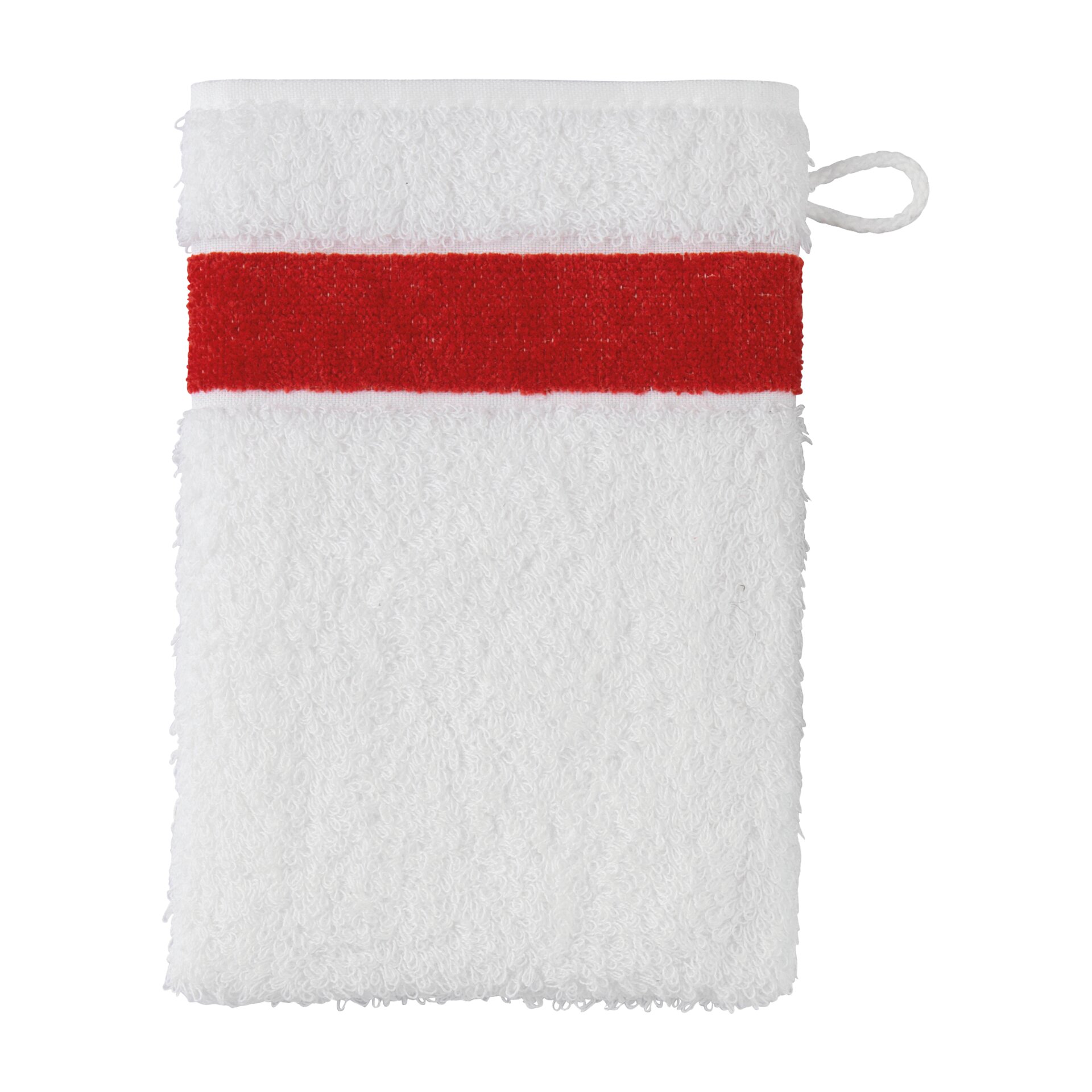 EXCLUSIV Waschhandschuh 15 x 20 cm Frottier Karminrot – Luxuriöser FEILER Waschhandschuh in der Größe 15 × 20 cm aus Frottier mit Original FEILER-Chenille-Bordüre, Made in Germany.