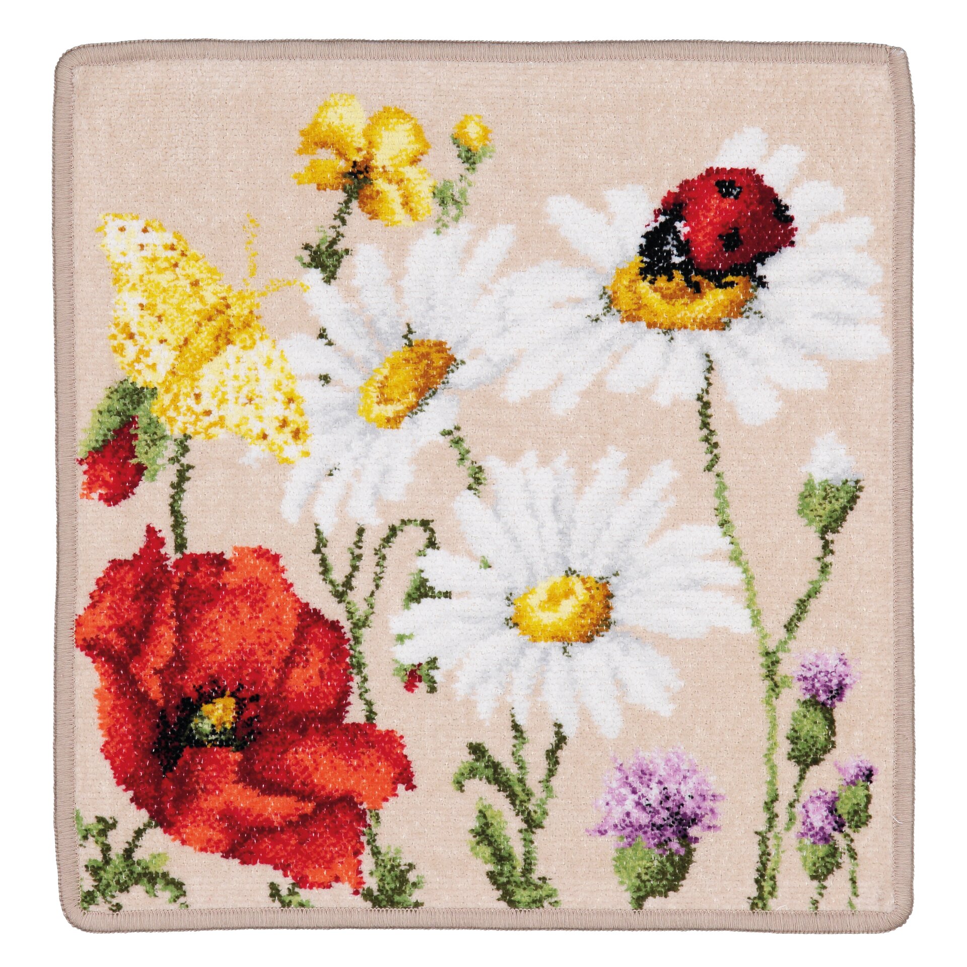 DAISY Chenille Gesichtstuch 30 × 30 cm – Luxuriöses FEILER Gesichtstuch in Beige aus Original FEILER-Chenille, Made in Germany.