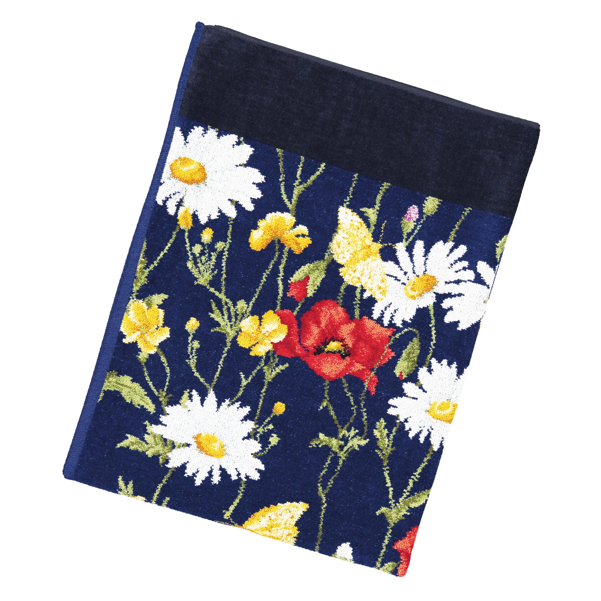 DAISY Chenille Badetuch 100 × 150 cm Schwarz – Luxuriöses FEILER Badetuch aus Original FEILER-Chenille, Made in Germany.