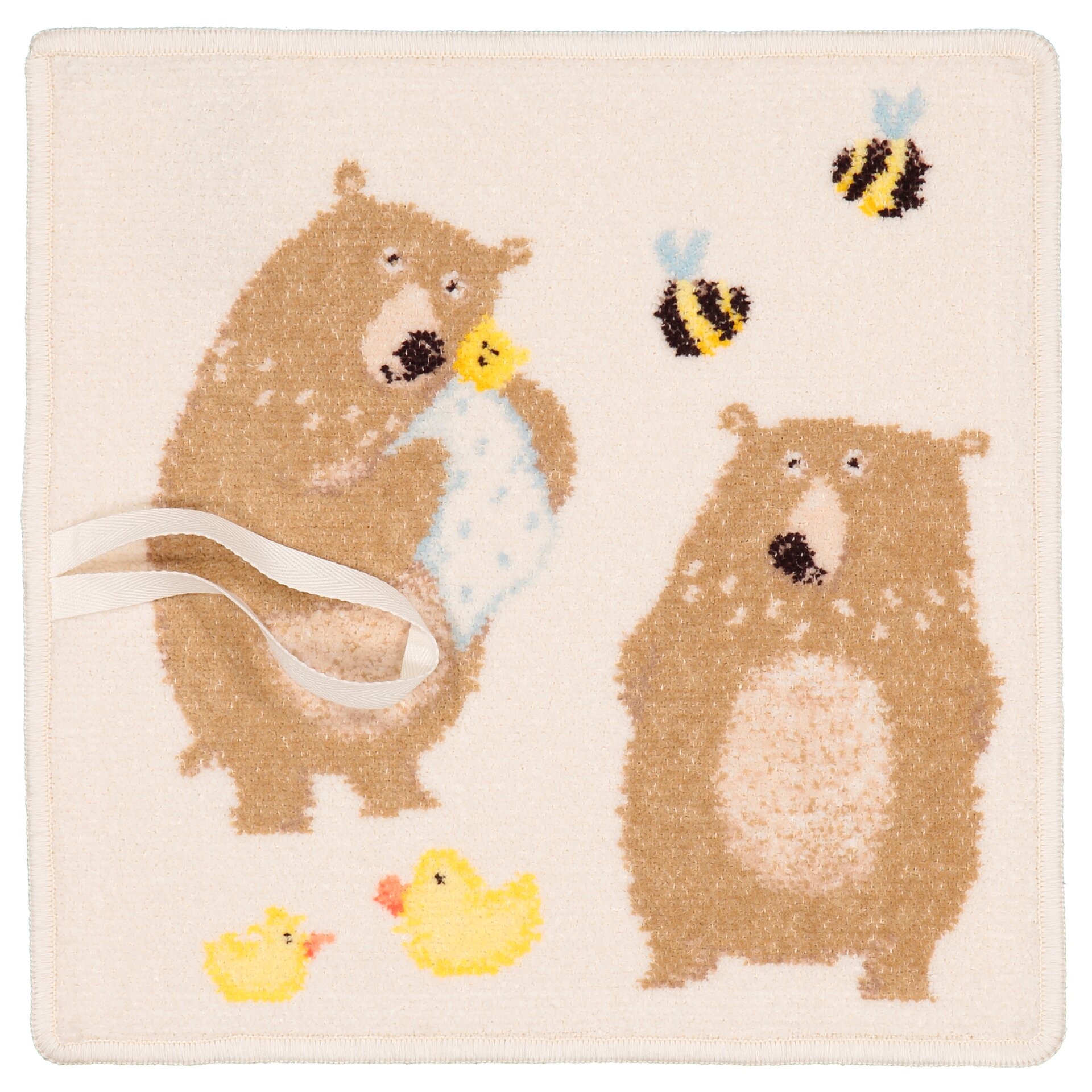 FEILER Pacifier Cloth from the BEN BEAR FAMILY SCHNULLERTUCH collection, size 25 × 25 cm, made from Original FEILER chenille in Germany.