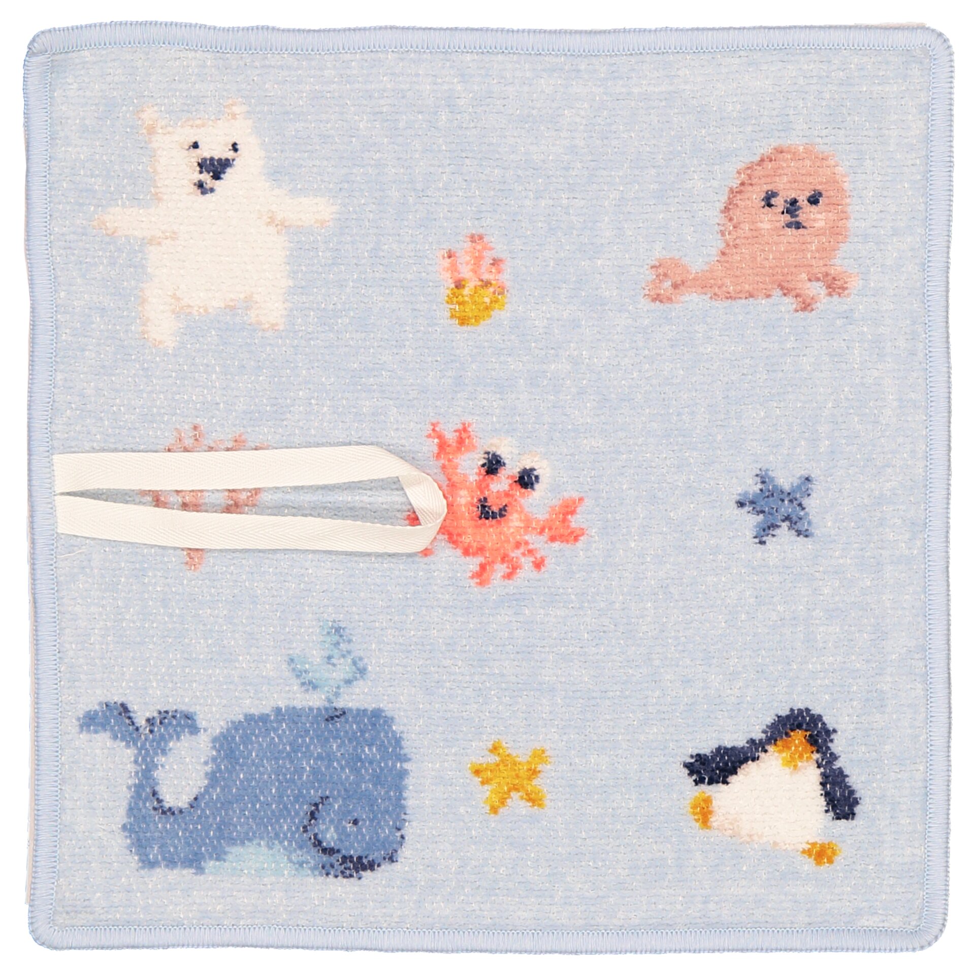FEILER Pacifier Cloth from the POLAR FRIENDS SCHNULLERTUCH collection, size 25 × 25 cm, made from Original FEILER chenille in Germany.