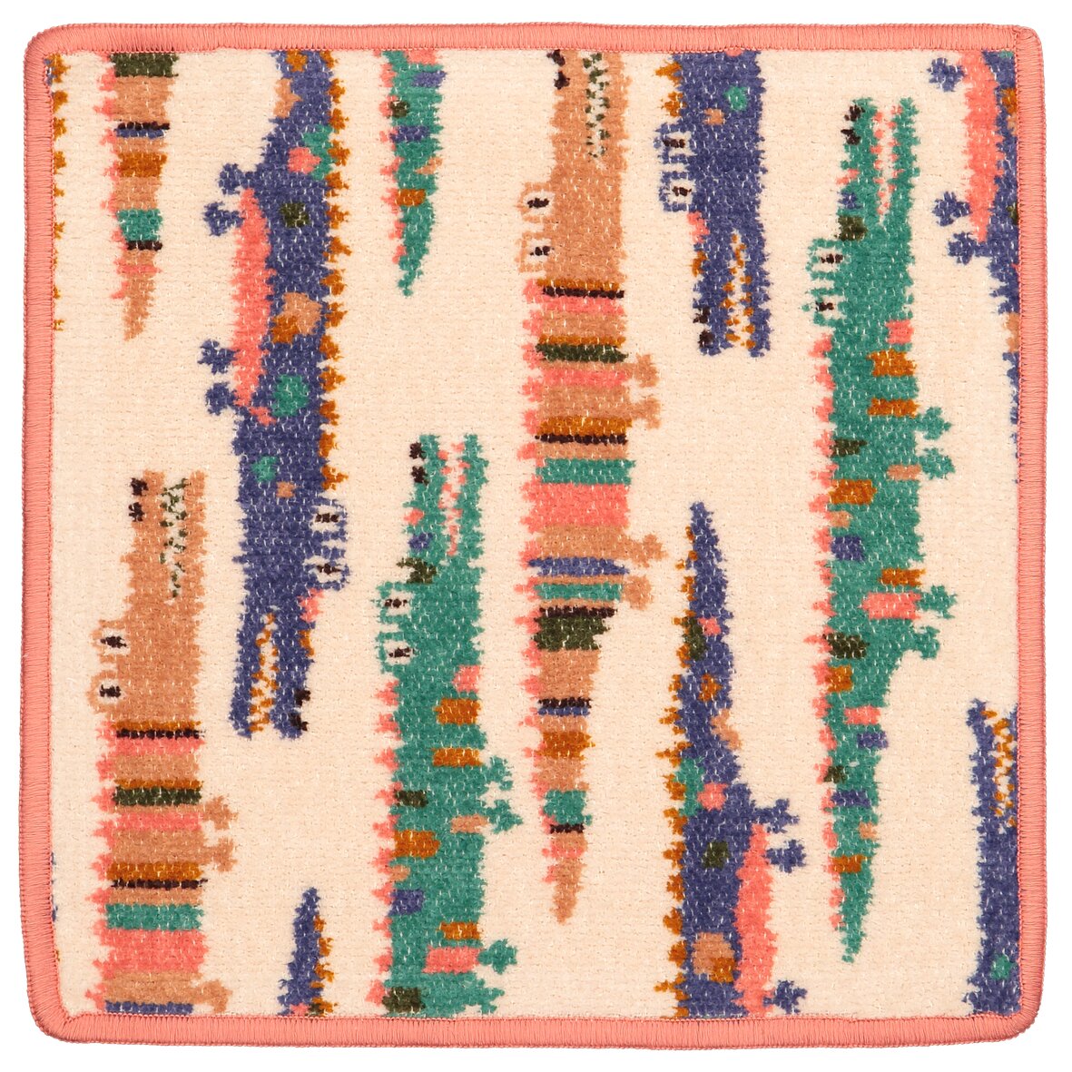 FEILER KROKO Pflegetuch in Terra, Größe 25 × 25 cm, gefertigt aus weicher Original FEILER-Chenille in Deutschland.