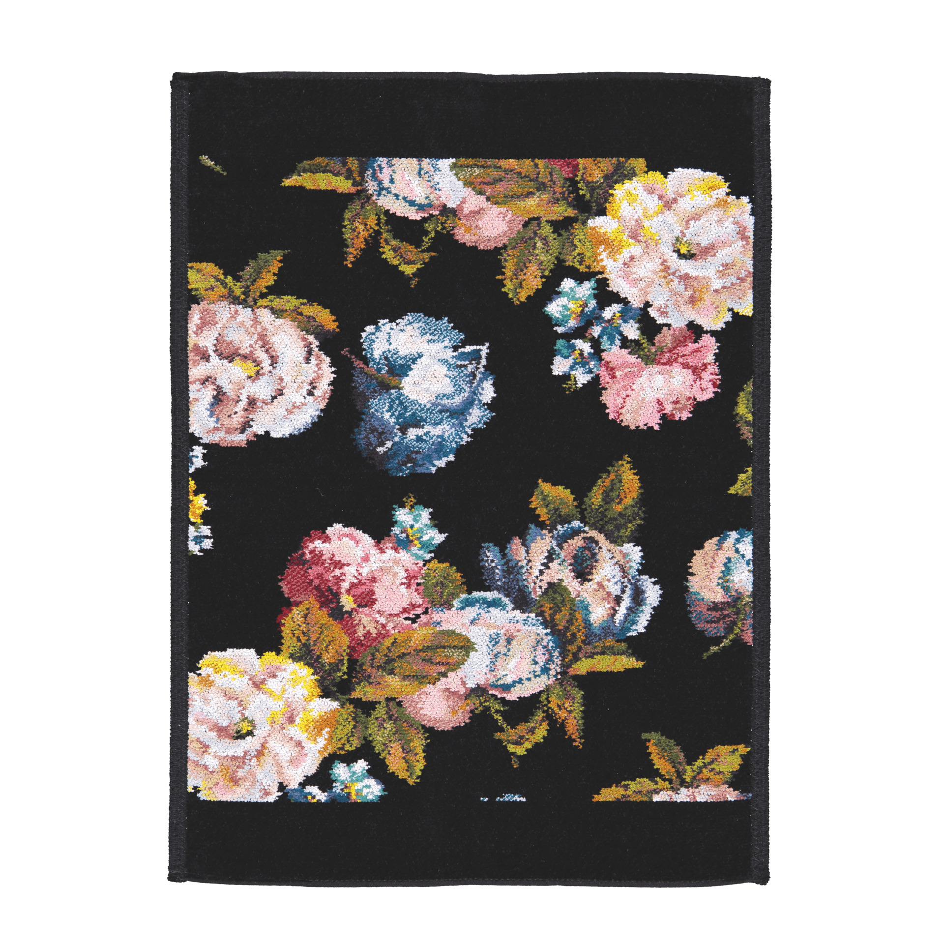 ROSE Chenille Gästehandtuch 37 × 50 cm Schwarz – Luxuriöses FEILER Handtuch aus Original FEILER-Chenille, Made in Germany.